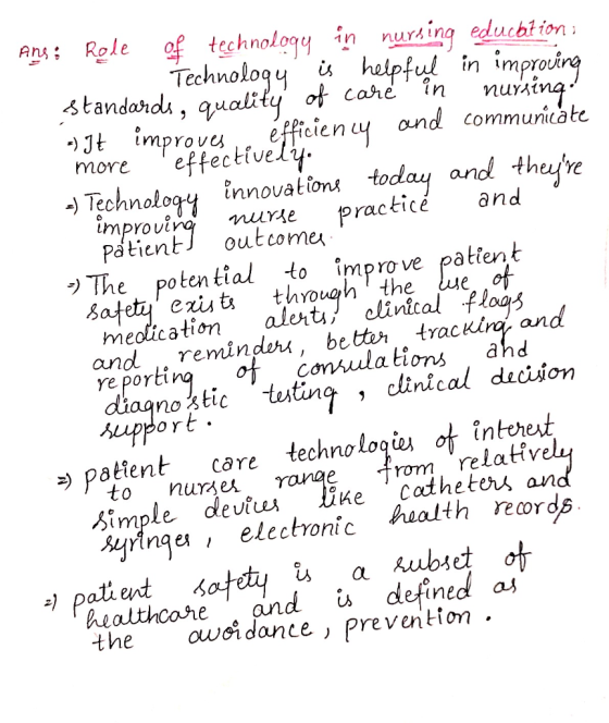 Ang : Role of technology in nursing education : Technology is helpful Standards, quality of care in in improving nursing. -)
