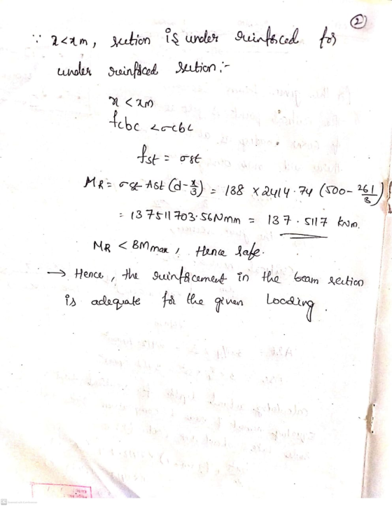 2<am, seetion is under evinfo.ced tos under reinficedo sution :- いくつ) fabc. Loobe fst = ost MRI ost Ast (d-1) = 188 xQ414.74