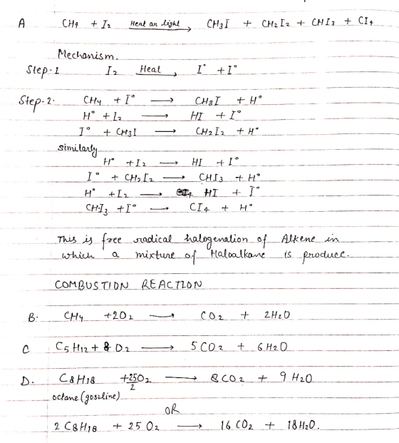 A CH3I CH2 Heat an ight + CH2 [2 + CHI3 + CI4 Mechanism I +1° Step 1 Heat Siep-1 CHч СHeI +H° HI + H° CH2I2 + CH3I similay HI