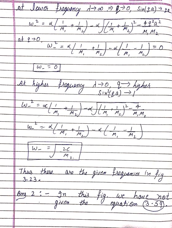 at lower frequency 700.7 $70, Sipl-20).se Sinqqa) / At higher frequency 170 & higher We = a/l + 1) = a Jih, n. - A ... 2 ) Th