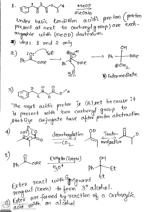 24 MEOD condition acidic proton (proton * 1 3 3 3 meONG Under basic present at next to cashonyl group) are exch- angeable wit