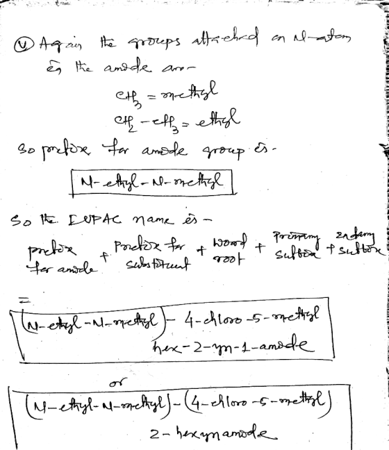 - Again the groreps attached on alatom ên the ani de amor 1. eth = methal elf-eff-ethyl Bo prefixe for amode group is - [l-et