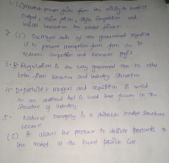 . (c) market priser go (c) The majo Ret peruser guies from the ability to restrict pat raise prices, stifle Competition and I
