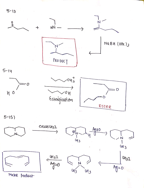 5-13 NABH COMC)3 PRODUCT 5-14 nona - O . Ho VOH Esterification ESTER 5-15) a exuss (431 com o te ao 1 LZ- Ct3 : CH3 (431 내31