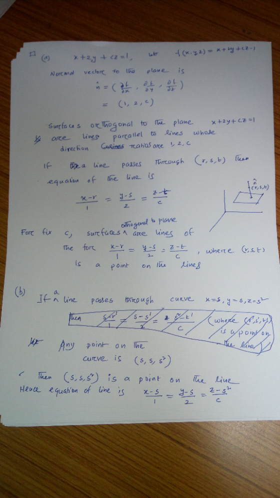 f(n. y 2) = x+2y + is (1) x+2y + c2=1 w Noremal veclore to the plane n = ( 3 , ot, Surefaces or thogonal to the plane x+2y+ C