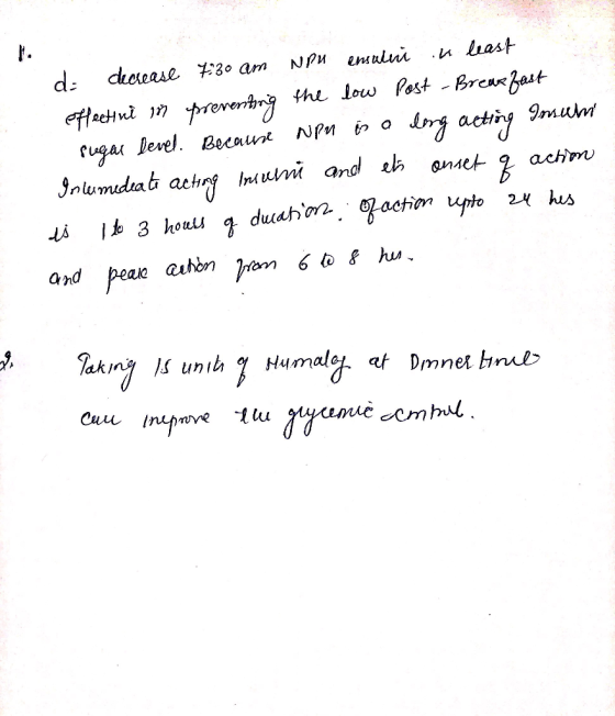 d: dicsease 7:30 am NPU ensului in least effectui in preventing the low Post - Breakfast sugar level. Because Npn is a long a