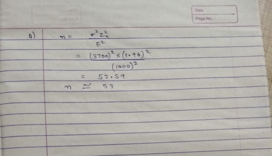 Date Page No. 3² 23 > 2 E2 = (3700)?x(1096) 2 (1000) 52.59 53 = m
