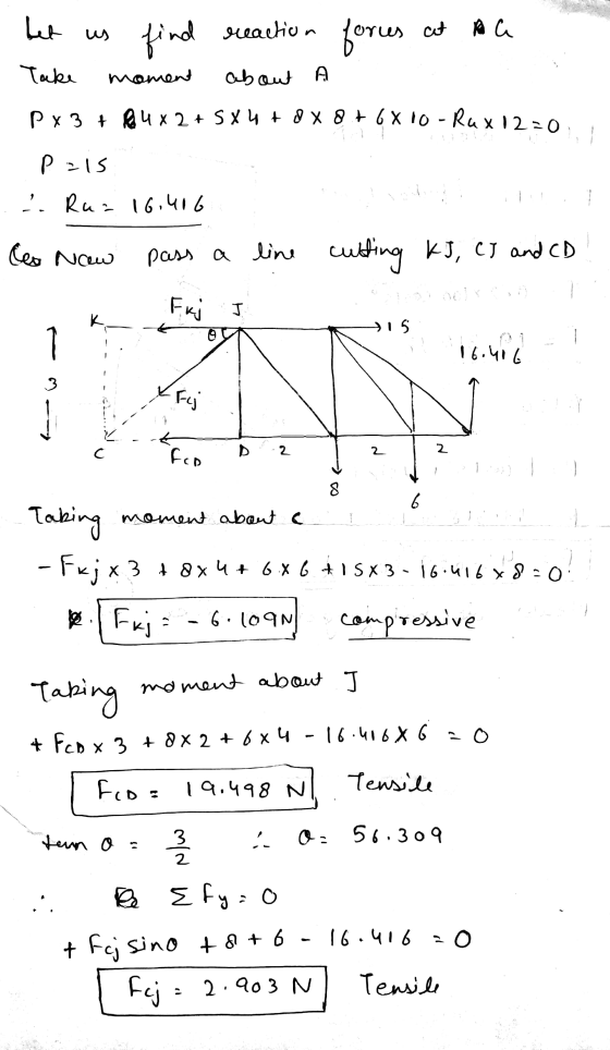bet us find reaction forces at a Take moment about a Px3 + Bu x2 +5X 4+ 8 X 8 + 6x0o-Rux 12=0. - Pais ... Ruz 16.406 les New
