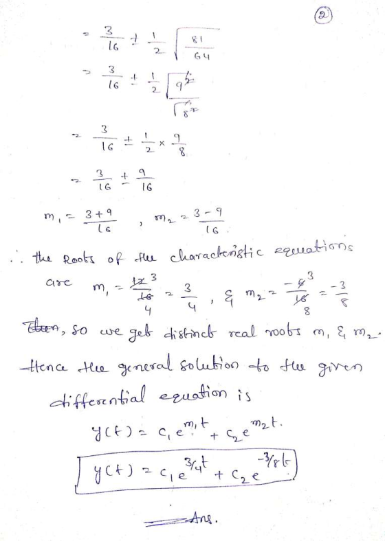 2 . 3 16 1 2 3 16 + 1 9. 2 3 1 9 8 2. + 3 16 9 16 3 -9 3 +9 16 ) 16 .. the Roots of the charactenstic equations 3 3 are m 3 1