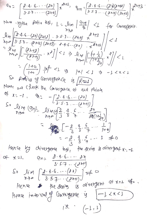 ana dhth, X ght Х 3. 5.1 ď.4.6.-..can) 2.4.6... (2) (anta) 2 ht3 3.5.7. (214) Centu (On+3) Now by the Ratio test, L= lim 1 an