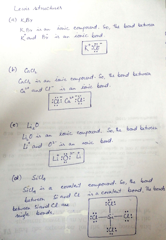 Lecvis Atruchnes (a) ΚΒγ K.βγ nsow lou c compund . So, the bend beter een Cb) Cach e) dl. Li20 «A an İmie compound. So, the b