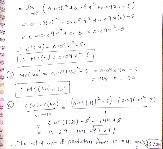 2 lim (0.03h? +0:09 ho +0.0931-5) = 0.03(0)+0.89372 +0.09860)-5 = 0+000911²+005 = 0.0982_5 ic(= 0.0922-5. .: MC(n)=0.09812-5