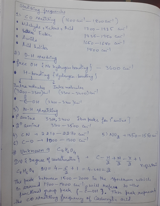 Aretching frequencies D • Aldehyde a ket o too Ester • Amide • Acid halides а) О- И Ая для са co stretching (1600 canl - 1800