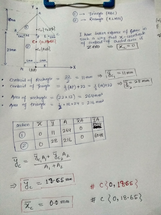 Y Triangle (ABc) Recangle (KLMN) gmm (2 १०,१६} 6mn M L Gmm C30,16 ८,१०,।१ I have taken retrence of frame i P such a wa that -