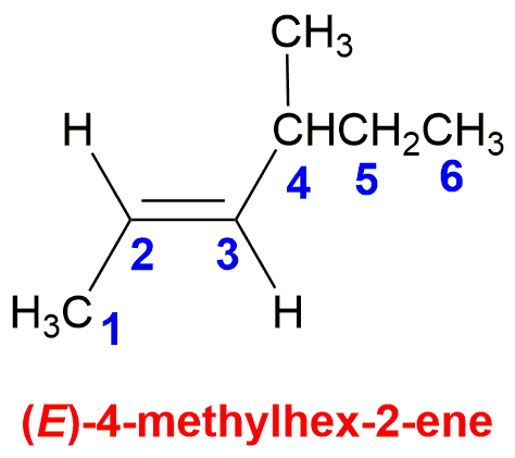 CH3 CHCH2CH3 4 5 6 Hс, н (E)-4-methylhex-2-ene