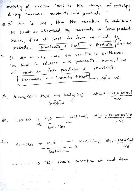 Enthalpy of reaction Cohl is the change of enthalpy. - during conversion reactants into products o of AH is the then the reac