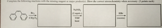 Complete the following reactions with the missing