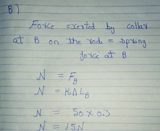 B Fore Serted by Collax Force at B sping doice at B on the Yods KALB 50 X 0.3 N N=15N