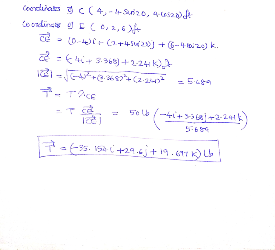 Cordinatos g c(4,-4 Sui20, 460520) ft Co ordinats g E C0,2,6)ft (0-4)i+ (2+4 Suni20)j + (6-4os20) k. cẻ = E 4i+ 3.368) + 2-24