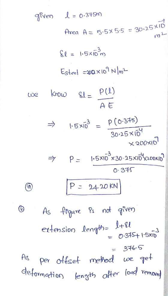 80 = 1.5x10m A E 30 25xC 0.3 P 2420 KN Faure Ps ettension length- 1+ 3 per olfset mehod e et imgtior