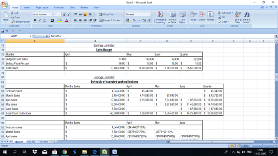 Book2 - Microsoft Excel - X Home Insert Page Layout Formulas Data Review View ♡ General 1 - Wrap Text Merge & Center 1 - 3 *