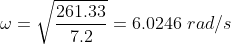 261.33 – 6,0246 rad/s