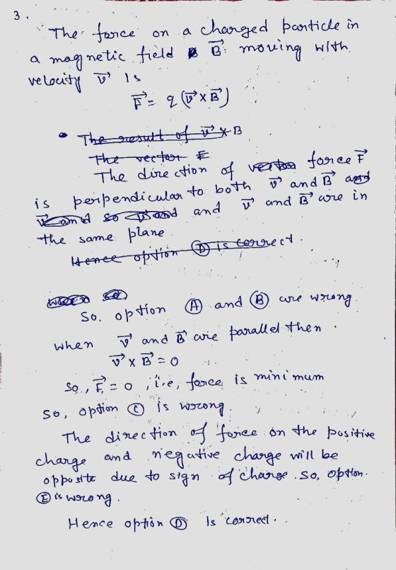 3, on The force charged particle in a magnetic field B moving with velocity is FETXB) The result of u x B the vector E The di