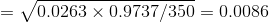 =\sqrt{0.0263\times 0.9737/350}=0.0086