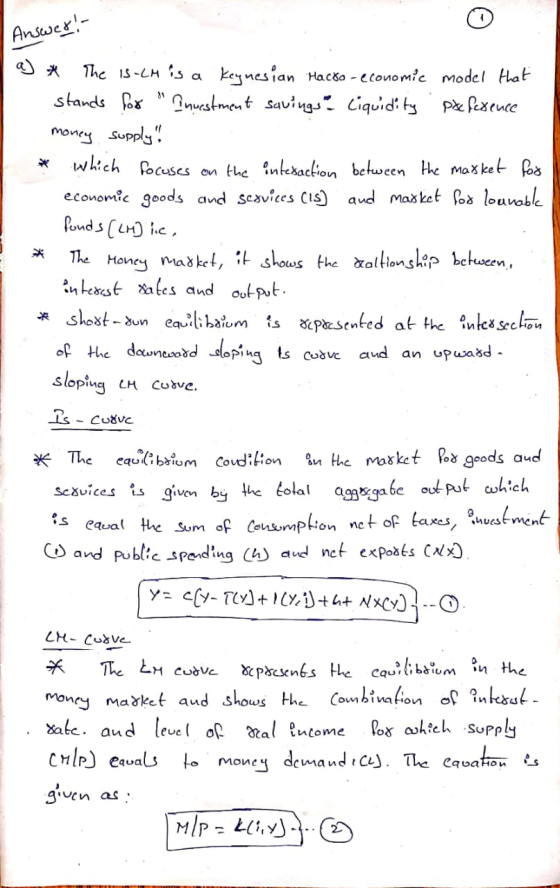 Answer! The s-LH s a keynesian Hac&o - cconomic model HhaE stands fo nuestmen t sauings* Ciquidi t p Pxeuce moneySupply whic