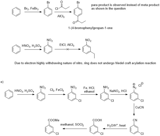 Brz, FeBrz para product is observed instead of meta product as shown in the question AICI: 1-(4-bromophenyl)propan-1-one Due