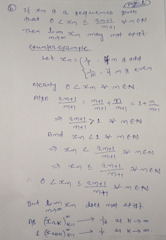 Page 1 6 If xem is a pequence puch that o cxen e anth & MEN mi Them dim an may not exist coumfer example: net xna ( Anodd } t