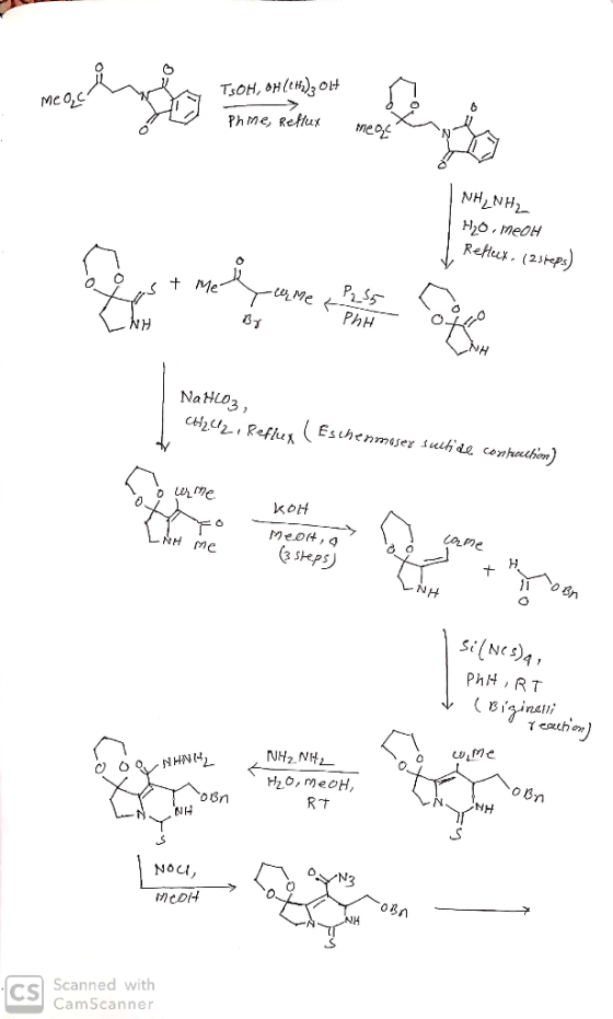 TSOH, OH (CH), OH Me C Phme, Reflux meo, NH, NH, H20. MeOH Reffery, (2 steps) Se S + Me ne deymure YlMed -ume & PhH tse LNH B