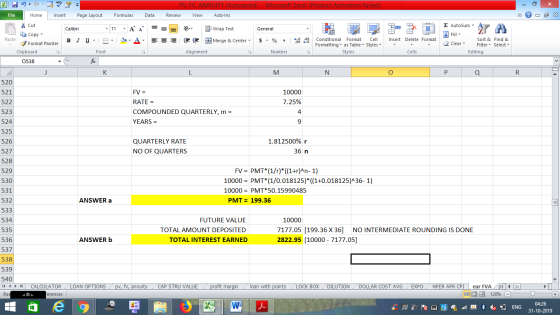 - 2x Find & Select Cells R PV, FV, ANNUITY (Autosaved) - Microsoft Excel (Product Activation Failed) File Home Insert Page La