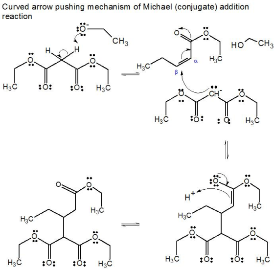Curved arrow pushing mechanism of Michael (conjugate) addition reaction CH H3C H3C H3C CH H2C H3C H3C H3C H3C H3C H3C