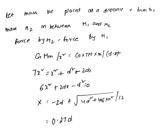 maus be placedl at a ditone x from mam 2 In beween Hi and force by Hレ: fove by t11