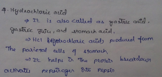 4.HalAochloric auic IE is also Callud as Jasic uu and tomach acid, iyelro cAloric auid PAoduuel feom The parietal calls tomau