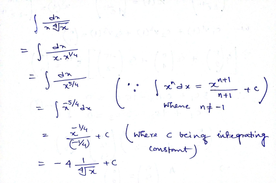 = sebe Je tedy =5539/4are x5/4 1: x dx = xmatt +e) Where nf-1 Where c being constant) integrating 3-4 t +C