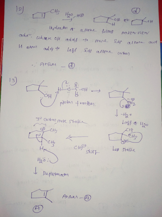 Hidraton of add where oh adds H atan add to test allene follows marka nikar to more subs alkene suhs alkene carbon and Answer