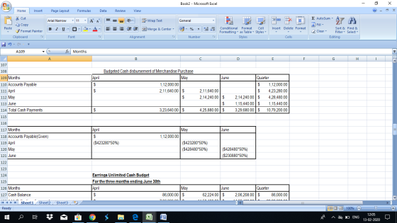 Book2 - Microsoft Excel - X Home Insert Page Layout Formulas Data Review View Cut Copy General 1 1 - 3 Autosum * Arial Narrow