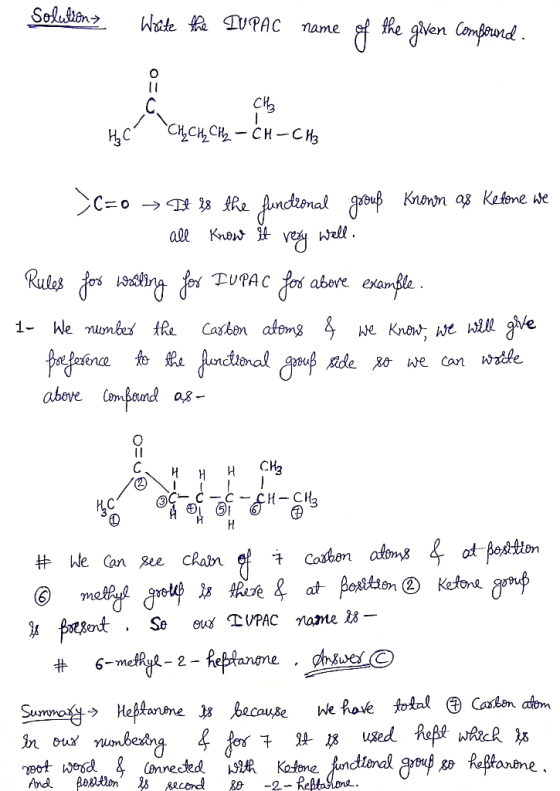Solution Wtde he TUPAC ARe een Cmnd name о сhs СцСК СH — сH--С%h H2C e fndzonal gu Konn as Ketone we > Well Kno all Rulesosn