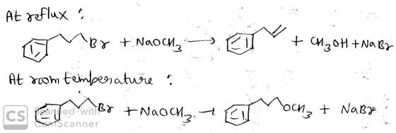 At reflux T V BG + NaOchy > + CH2OH +Na BA At room temperature : O c. Tam By + NaOH2. - Et Mocha + Nabee scanner