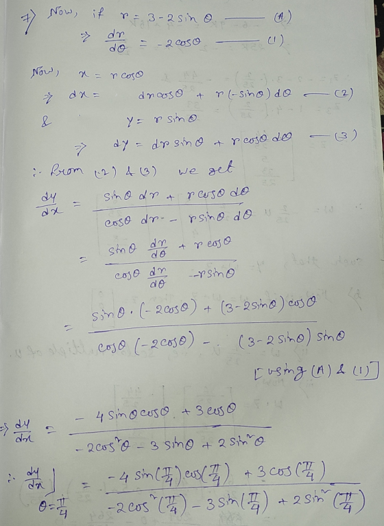 Now, if s dr 3-2 sin o ) (1) - -2coso Now, a = coso S rl-sino) do dx= dnooso 2 ) t & Y= ssimo 3) de = dosing & rcoso do from