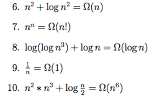 Big O notation true or false questions? Are these