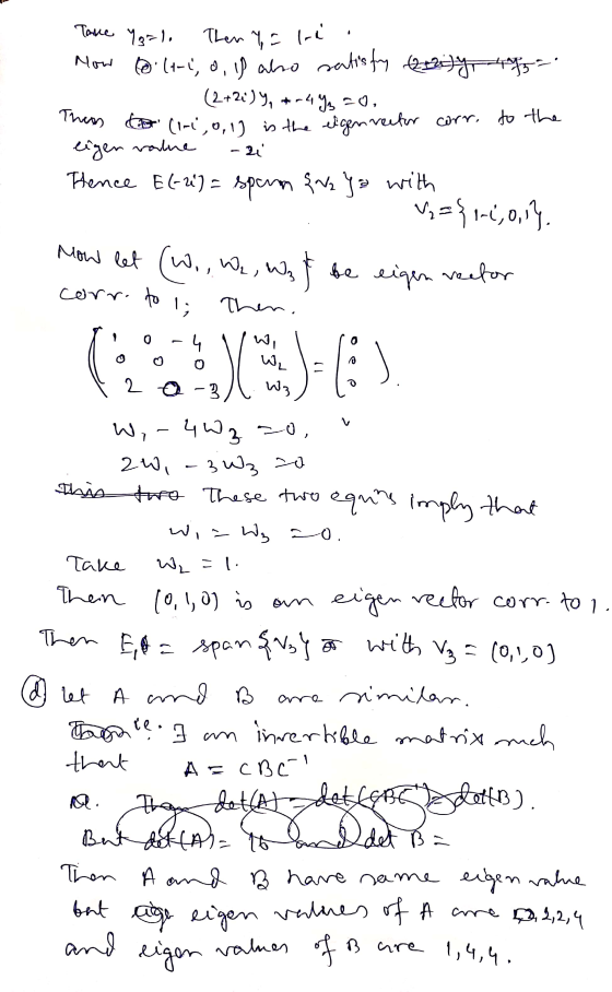 Take Yg=1. Then Y = lri . How to (t-1, o, ip ako satisfy (2+2ily = (2+21) y, +-4 Yg co, an das (lni, o,1) is the eigen vector