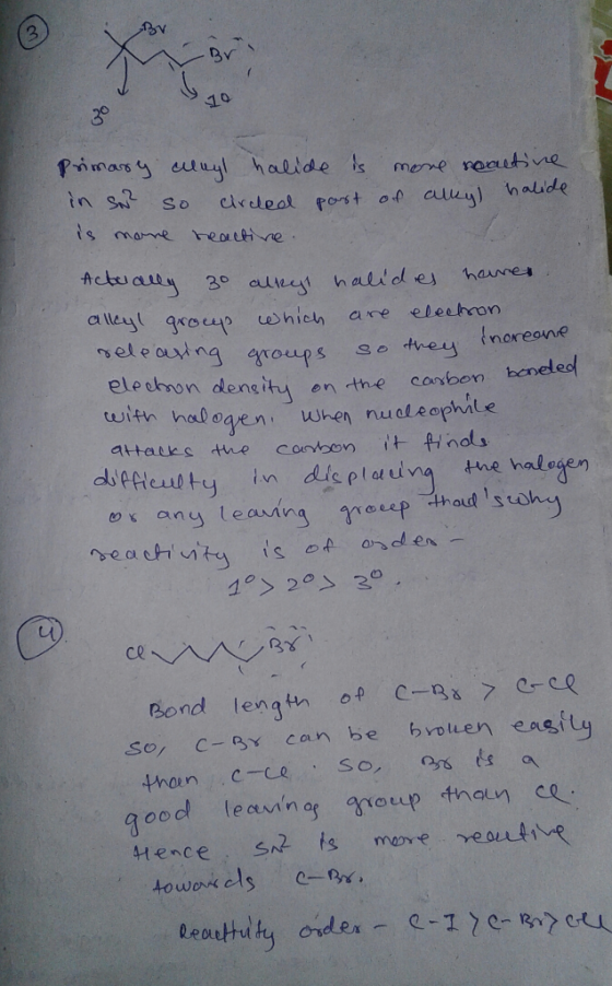 Primary celagt halide is more recutive in SN? so circled part of ally) halide. is more reactive. Actually 30 alkyt halides ha
