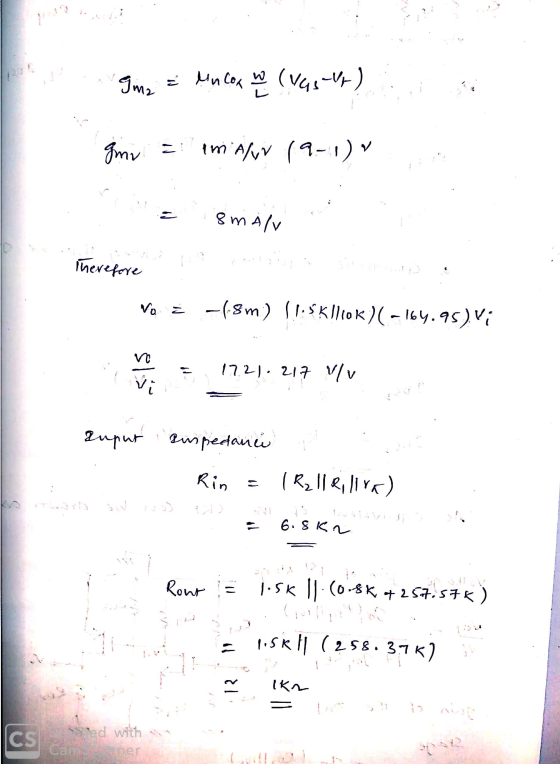12 = nCox W ( ver : gmi = m Ar 19-11) smÀlv Therefore Vo 3 -18m) 11.5kllcok)( -164.95).Vi em = 1721.217 Mv o ur dupur . suspe