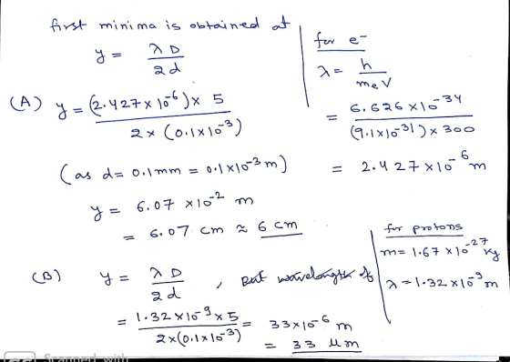 Ast min ma is obtainedd od fer e D 2d h (A) 2.y2x 6)x 6. 626 3Y C0.1x1) 2 x .1xo3x300 0-1x1o2m) as do.\ mm = 2. 27 x 1o m 11