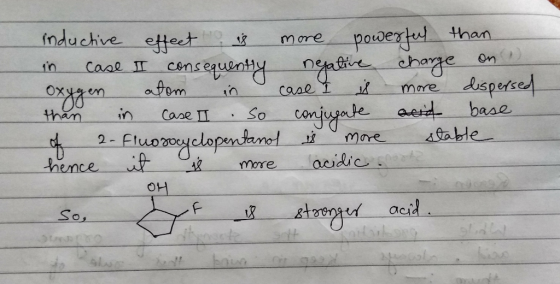 inductive effect is more powerful than in case II consequently negative charge on 1) oxygen atom in case I is more dispersed