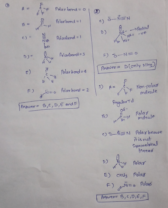 Polarbondo Polarbond = 1 c) o_NEN XS - Pastial Polashand = 1 Har lyst -rel Polarbord=3 F) - N=0 Answers Donly 13) Polarbond=4
