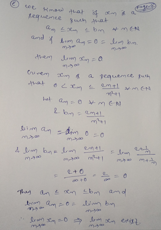 is a page 2 we know that of een of a sequence quen that an das abn & MEN and if beim Am = 0 = lim br. mo mo them elry xm = 0